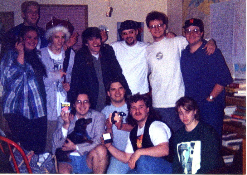 Back row: Matt Shaker
Row row: Me, HRM Matt, Cigar Mark, Jason, Andy, and Dave.
On the floor: Dale, holding Spam and Nim (?!?), Rick, Endo, and Laurie, who decided to skip the celebration and go right to sleep.