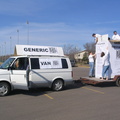 A generic van pulling a generic float