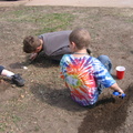 Donavan and Jacoby playing in the dirt.