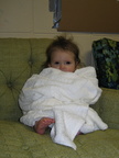 Eva bunndled in the FrEaK towel.