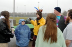 The float cast gathering for the parade