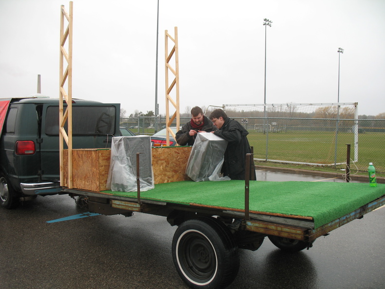 Setting the stage. The float was going to be much longer with a mud pit and everything.