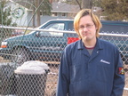 Dale posing in front of where his car used to be.