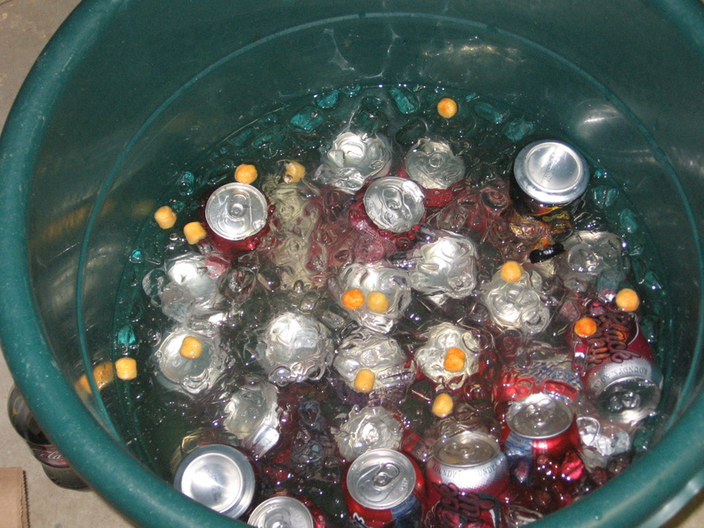 Cheeseballs in the icewater?!?  It's sooo crazy, it just might work!  Or be disgusting.  Yet festive.