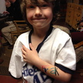 Isaac showing off his FrEak tattoo