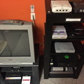 Retro gaming equipment at the Tech Lounge